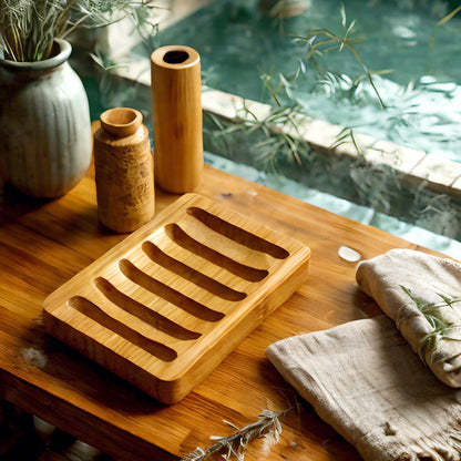 Bamboo soap rack