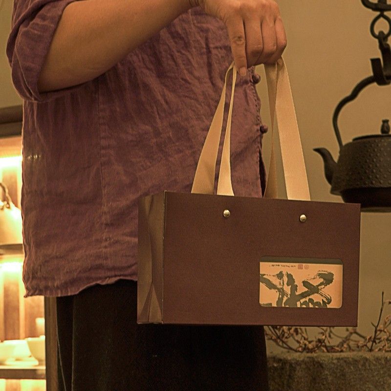 Bamboo Tea Packaging Box with Handbag