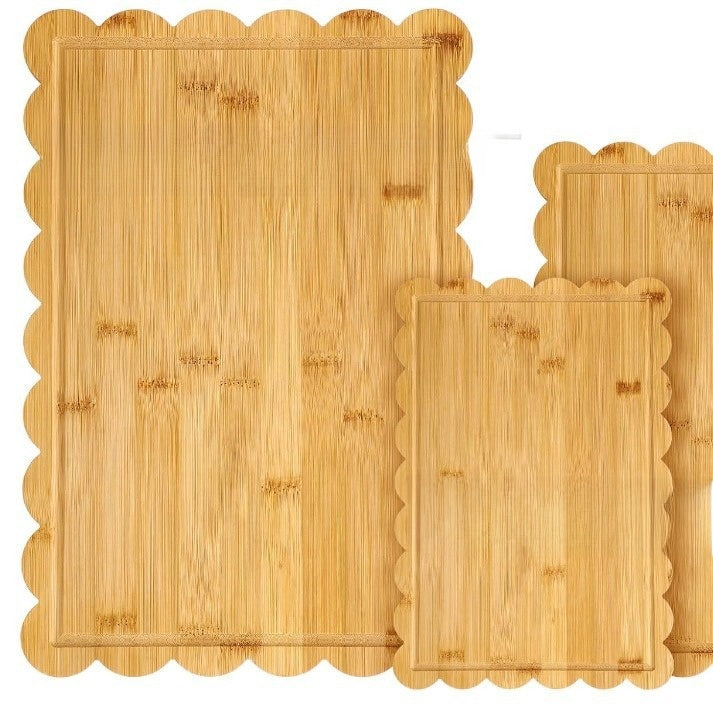 Bamboo Wood Cutting Board with Wavy Edge
