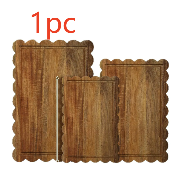 Bamboo Wood Cutting Board with Wavy Edge