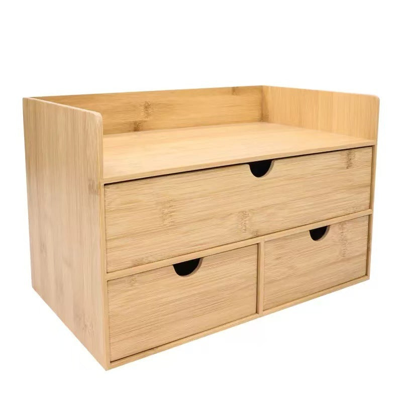 Bamboo Wood Drawer Storage Cabinet