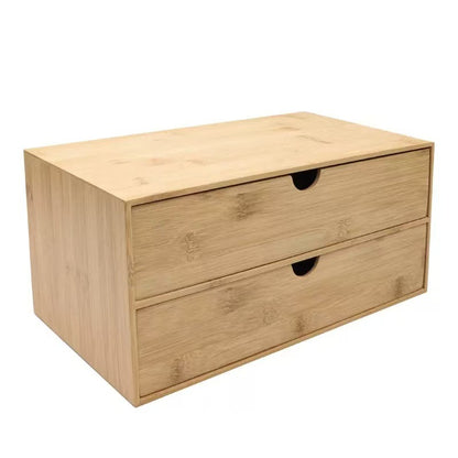 Bamboo Wood Drawer Storage Cabinet