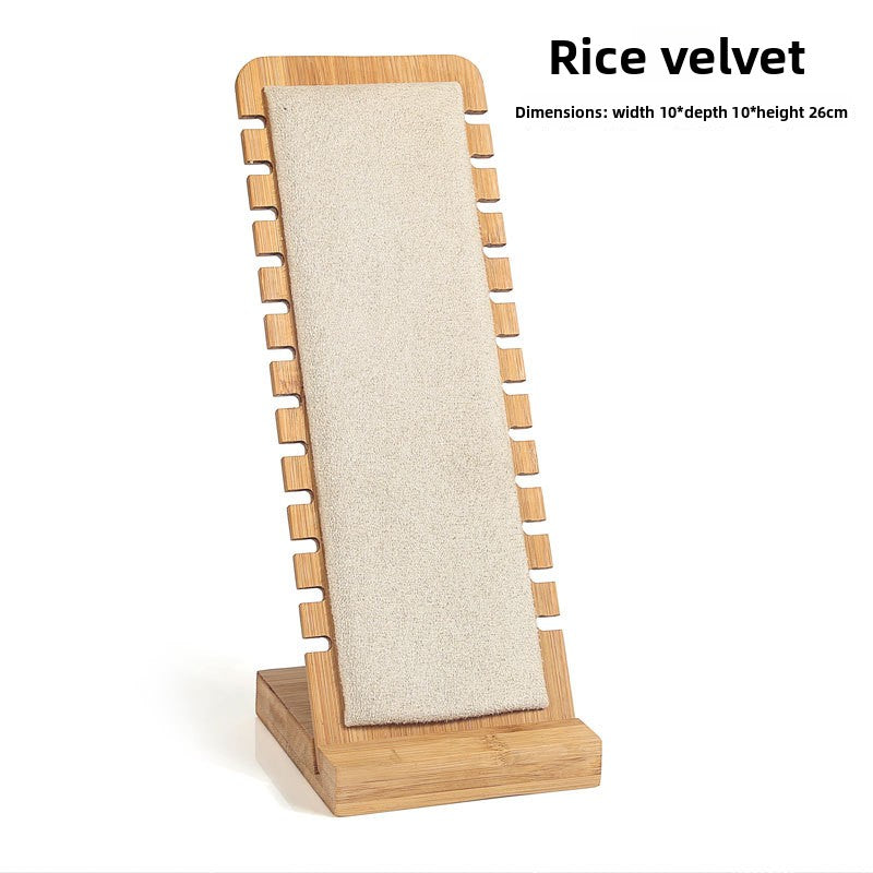 Bamboo Wood Jewelry Display Stand for Necklaces and Pendants