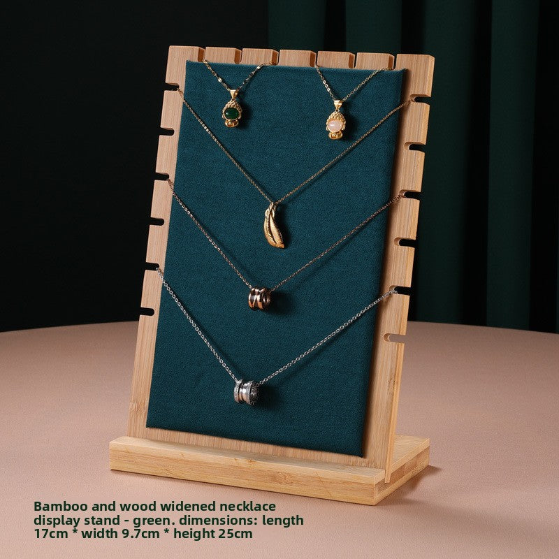 Bamboo Wood Jewelry Display Stand for Necklaces and Pendants