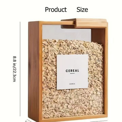 Bamboo Wood Kitchen Storage Box with Sliding Cover