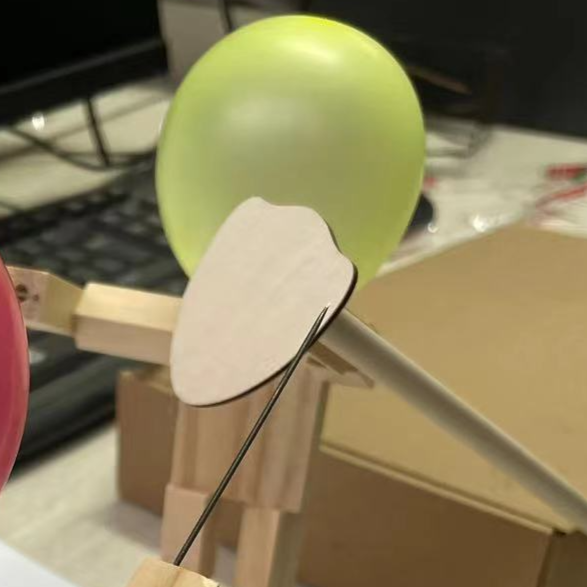 Bamboo Wooden Duel Battle Toy with Balloons