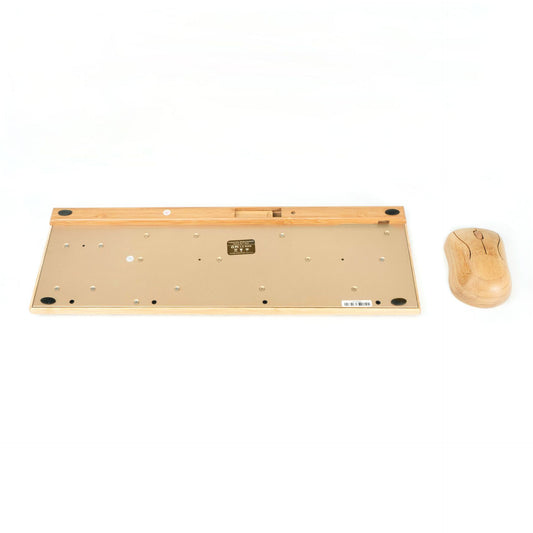 Bamboo wooden mouse and keyboard