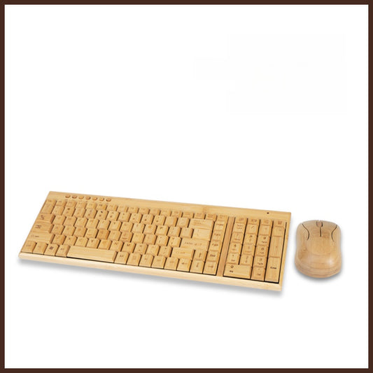 Bamboo wooden mouse and keyboard