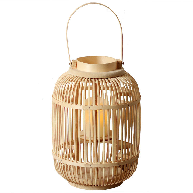 Bamboo-woven hand-held lantern