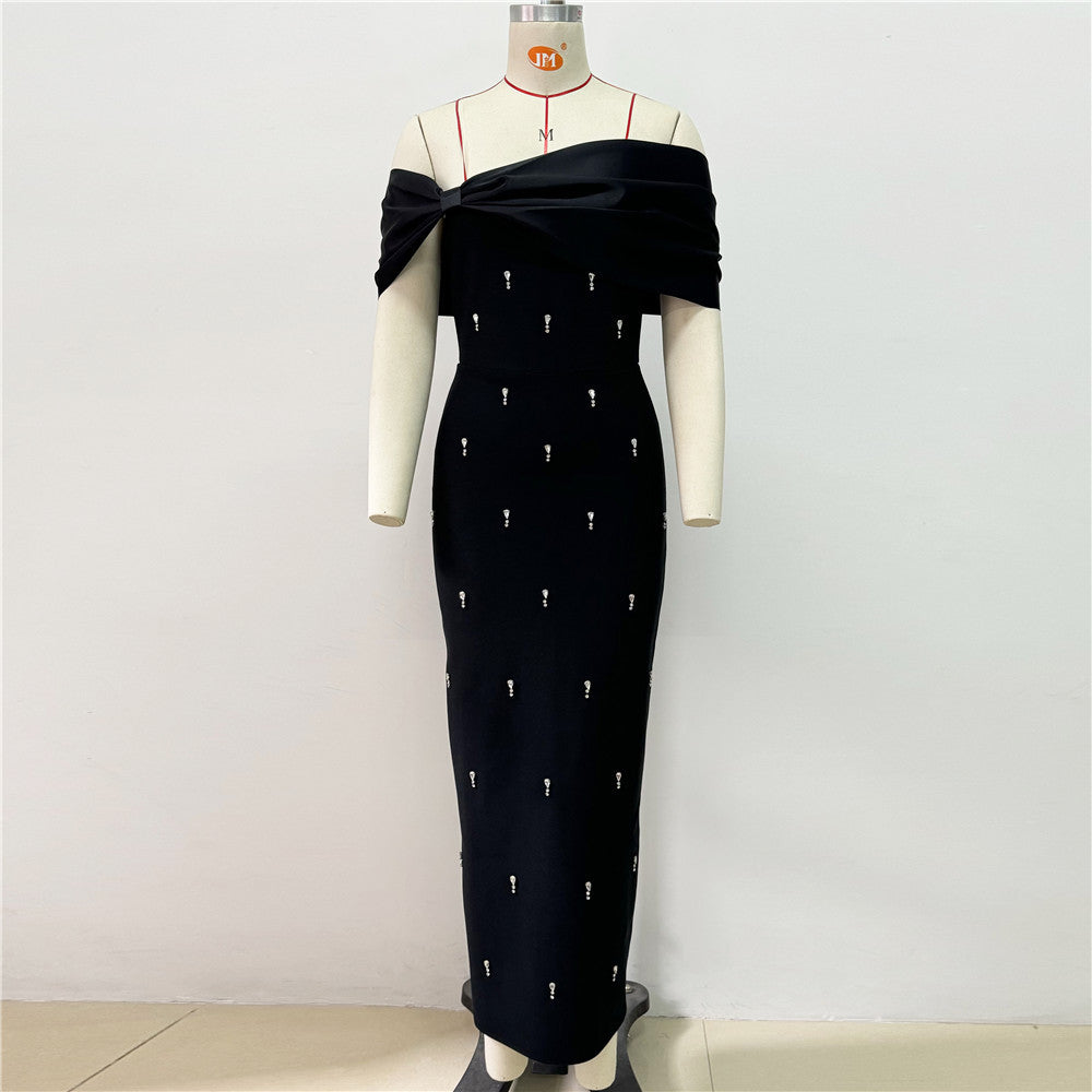 Bandage Off-Shoulder Long Dress
