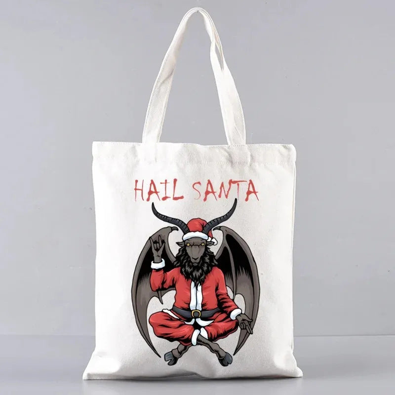Baphomet Demon Themed Cotton Tote Bag