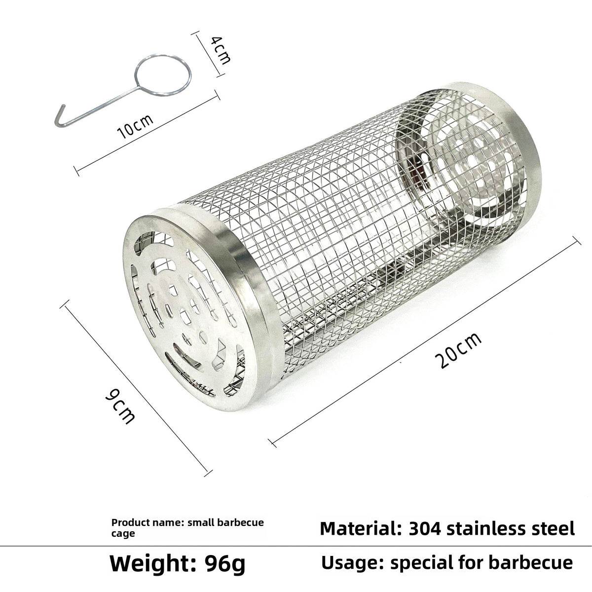 Barbecue grill stainless steel drum