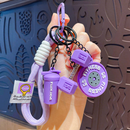 Barbell keychain