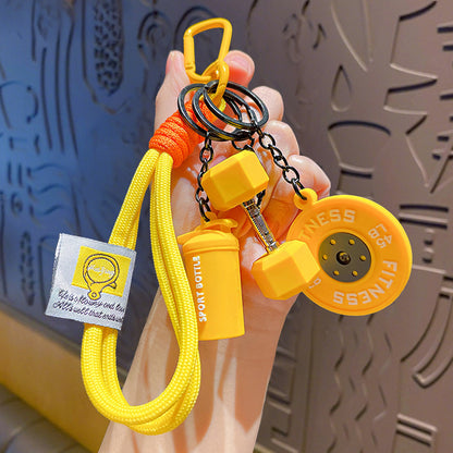 Barbell keychain