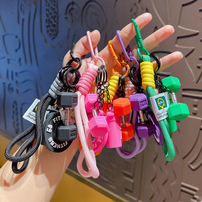 Barbell keychain