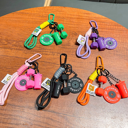 Barbell keychain