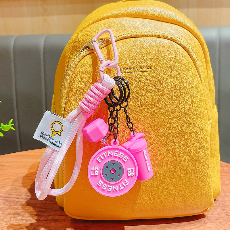 Barbell keychain