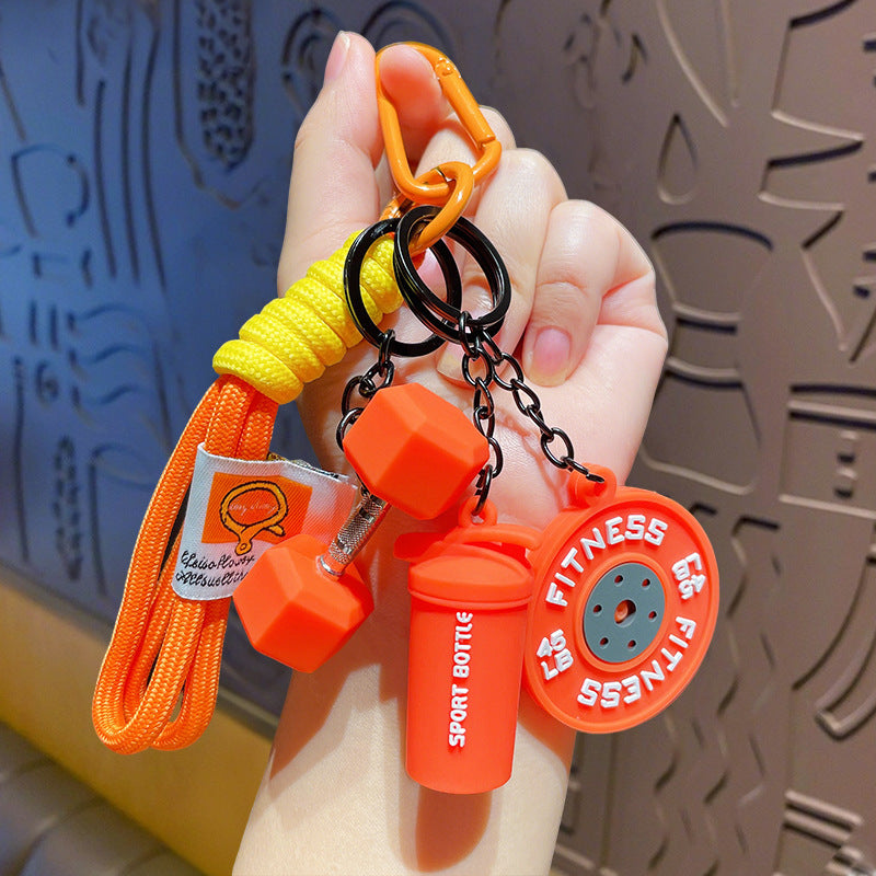 Barbell keychain