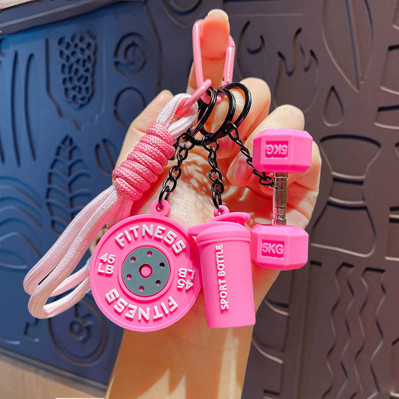 Barbell keychain