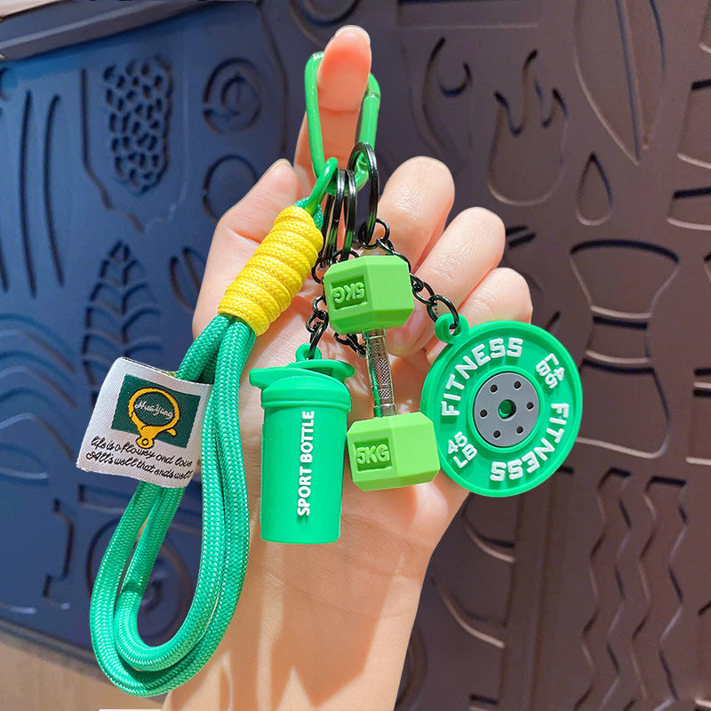 Barbell keychain