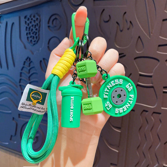 Barbell keychain