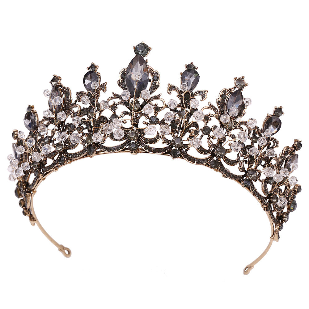 Baroque Crystal Beaded Crown Hair Accessory