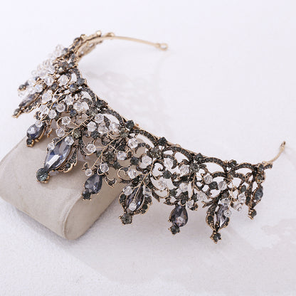 Baroque Crystal Beaded Crown Hair Accessory