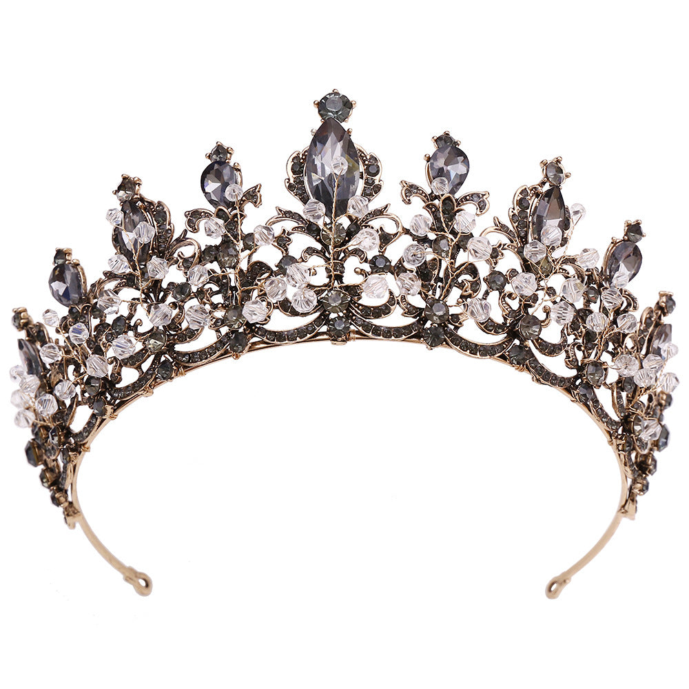 Baroque Crystal Beaded Crown Hair Accessory