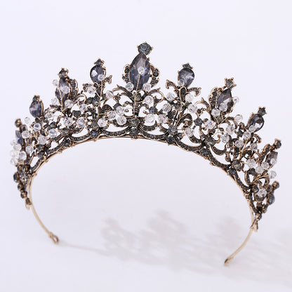 Baroque Crystal Beaded Crown Hair Accessory