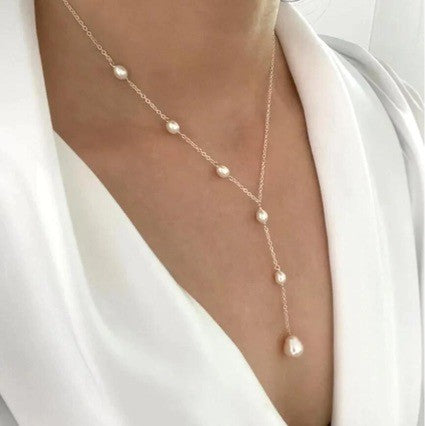 Baroque Pearl Choker Necklace Stainless Steel Jewelry
