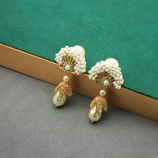 Baroque Pearl Fan Earrings