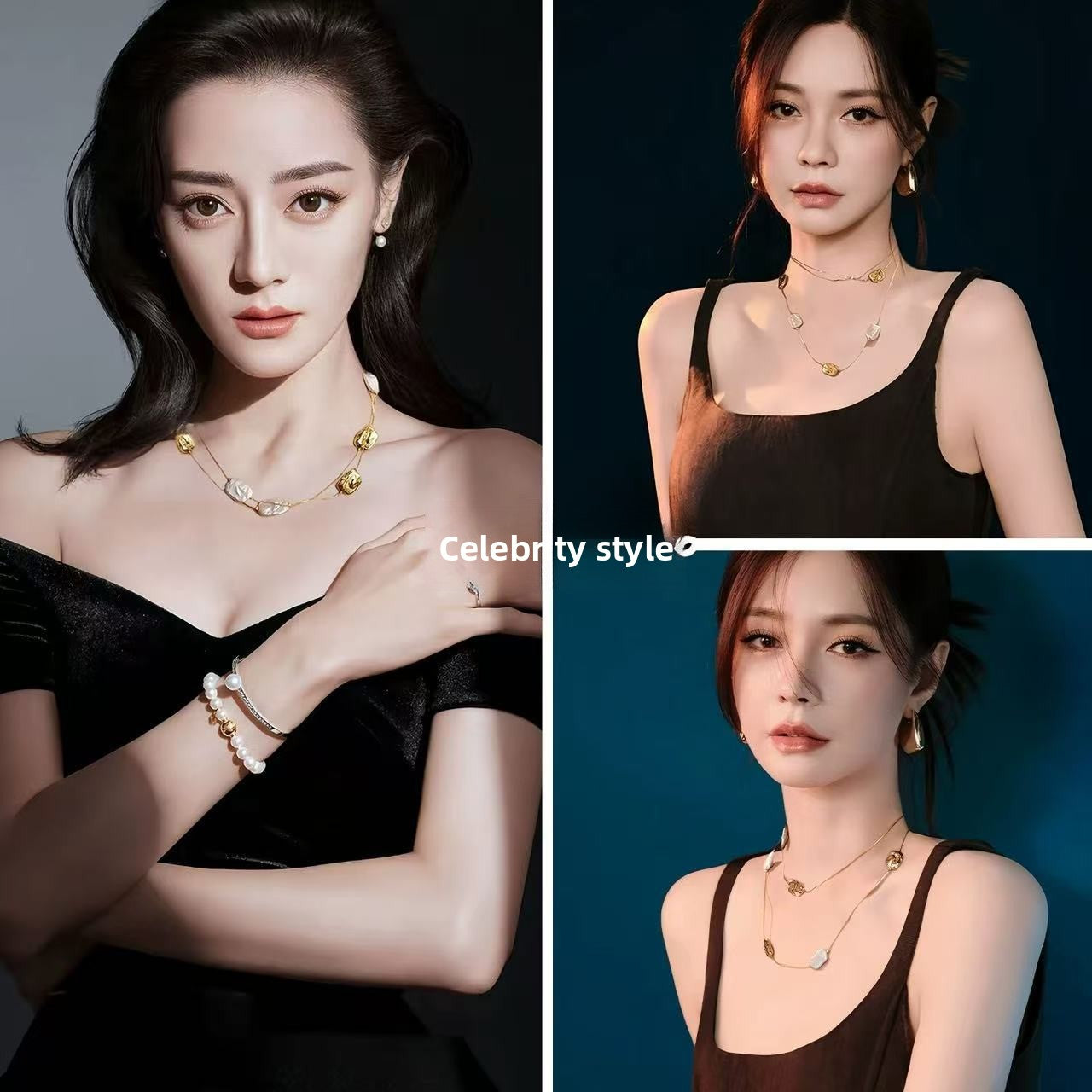 Baroque Pearl Geometric Necklace
