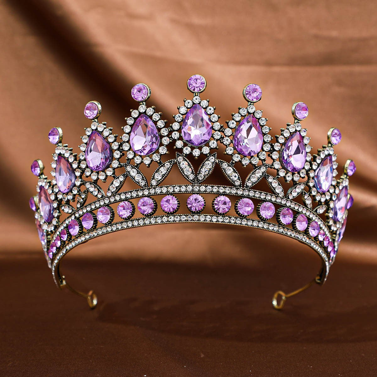 Baroque Rhinestone Alloy Crown Tiara