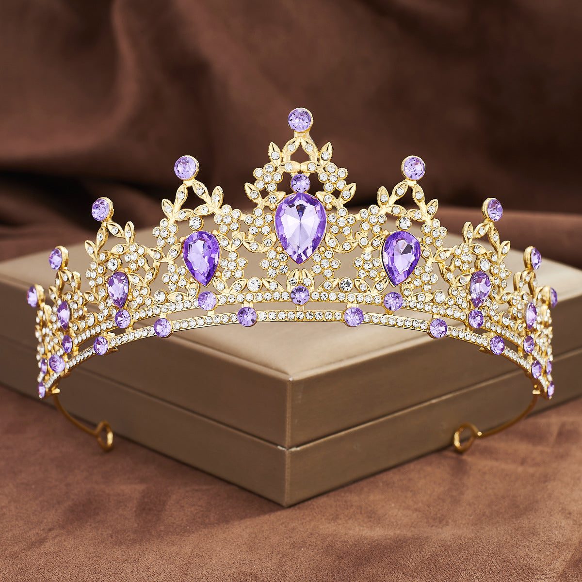 Baroque Rhinestone Bridal Crown Headpiece