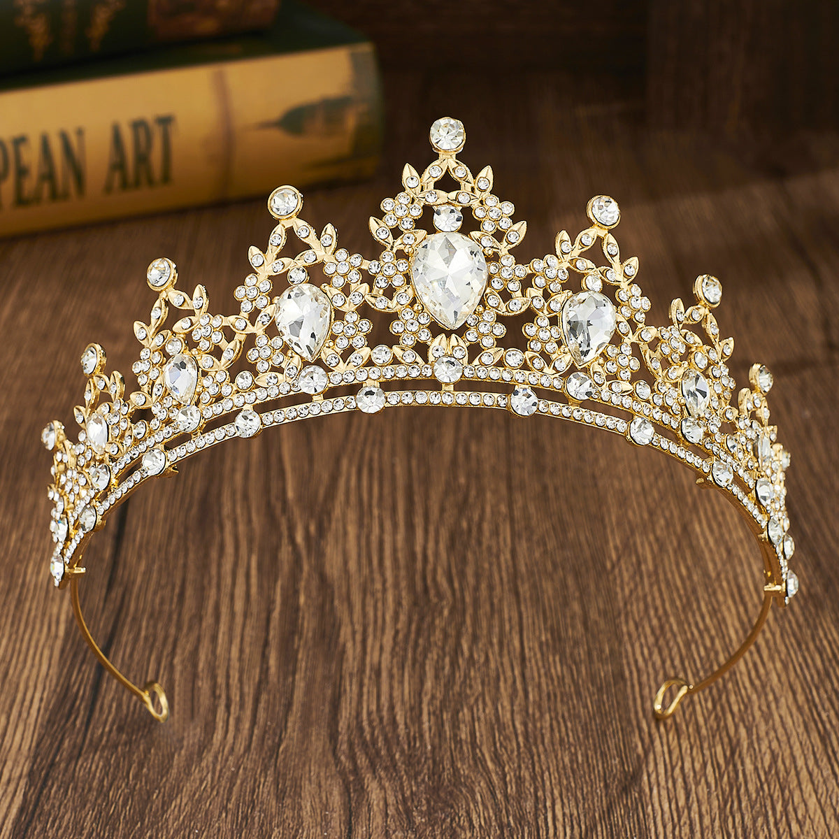 Baroque Rhinestone Bridal Crown Headpiece