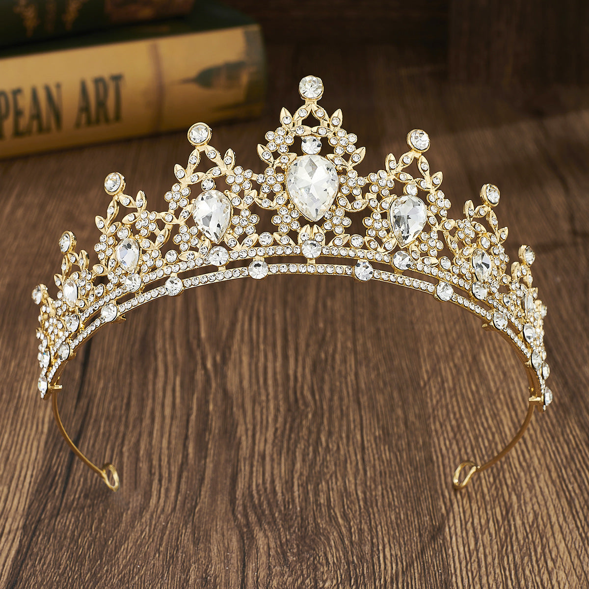 Baroque Rhinestone Bridal Crown Headpiece