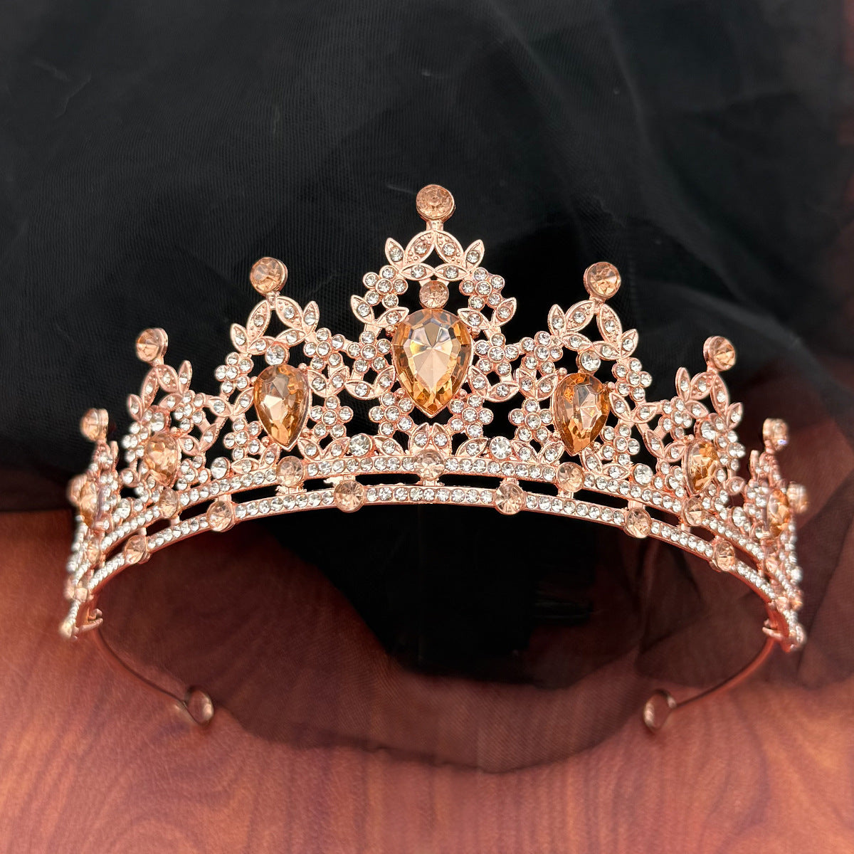 Baroque Rhinestone Bridal Crown Headpiece