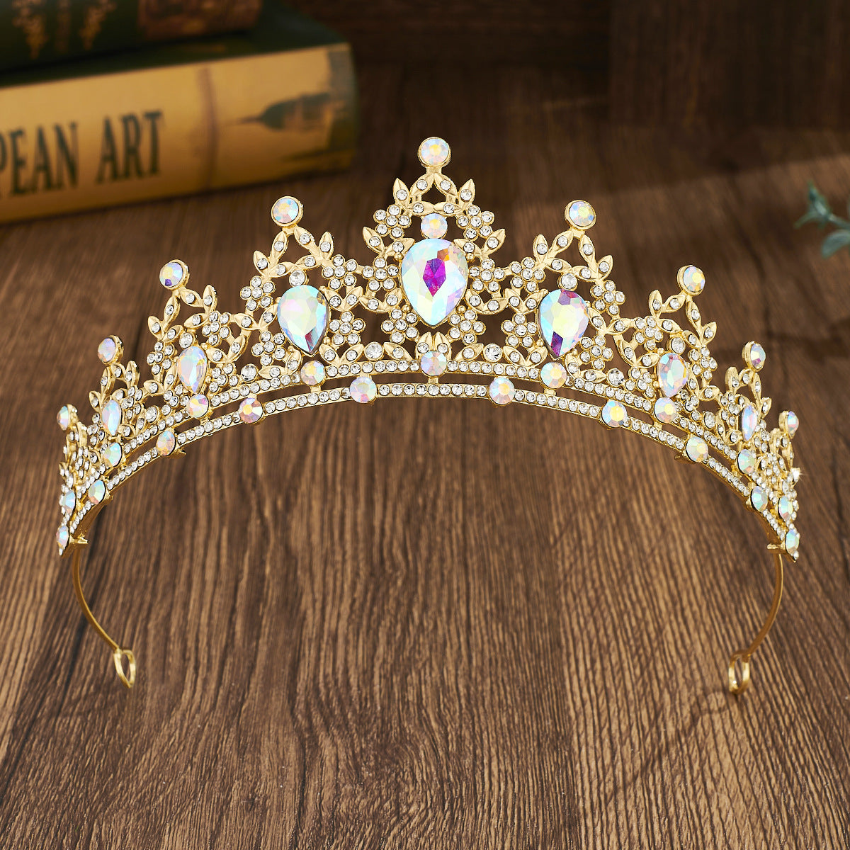 Baroque Rhinestone Bridal Crown Headpiece
