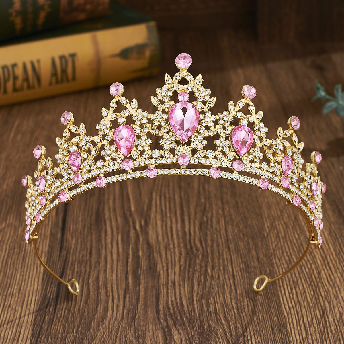 Baroque Rhinestone Bridal Crown Headpiece
