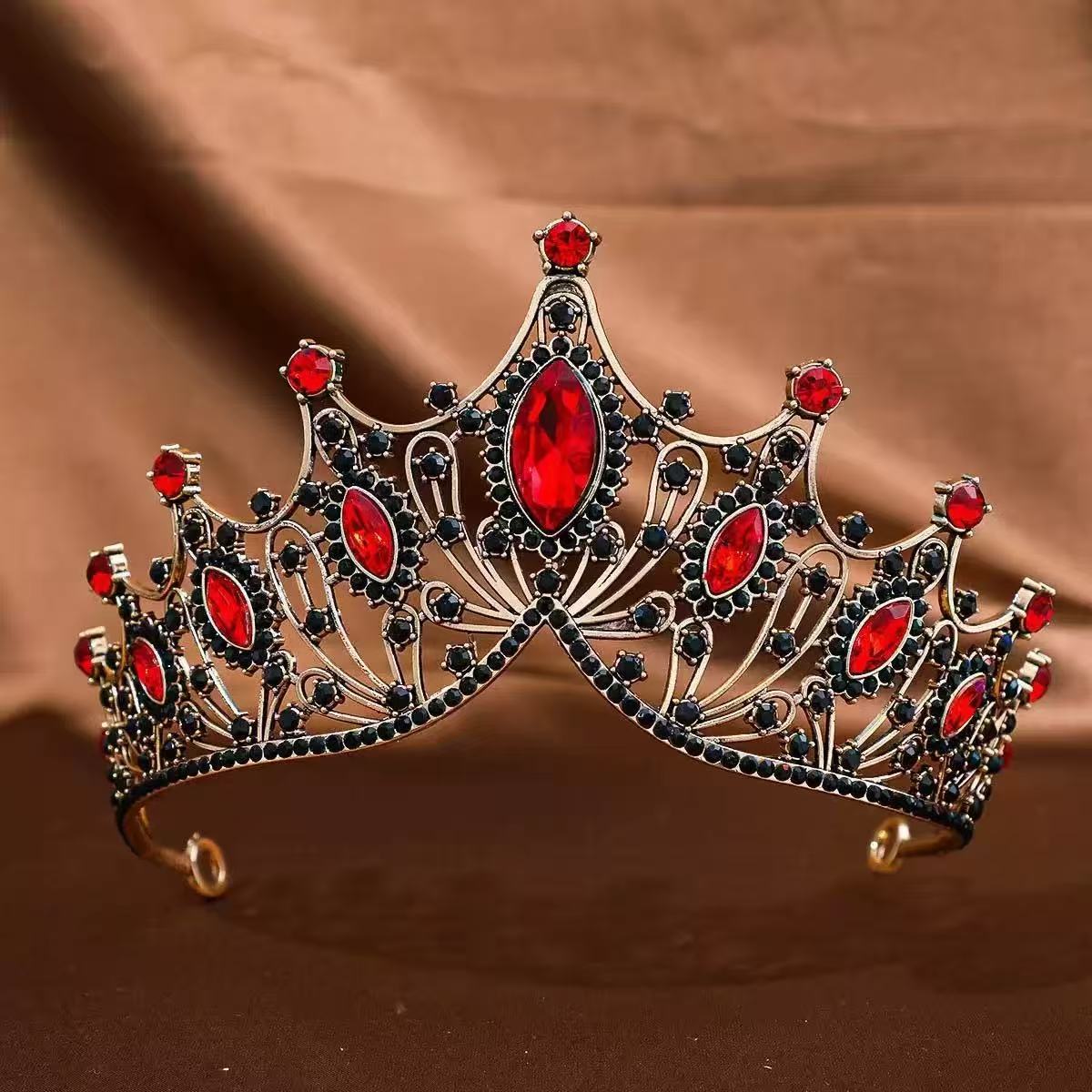 Baroque Rhinestone Crown Headband Wedding Hair Accessory