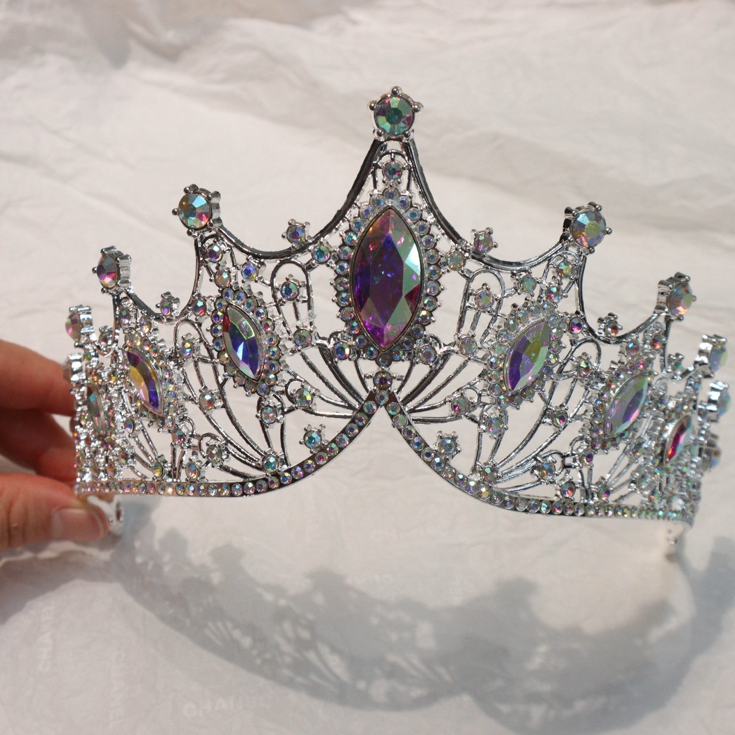 Baroque Rhinestone Crown Headband Wedding Hair Accessory