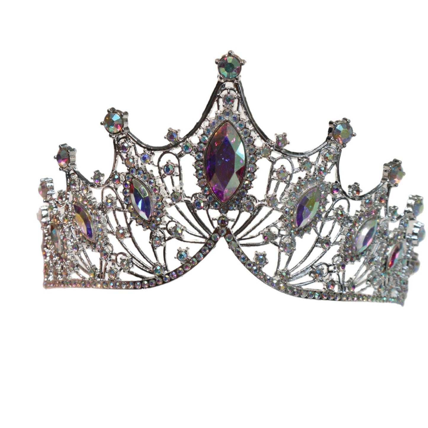 Baroque Rhinestone Crown Headband Wedding Hair Accessory