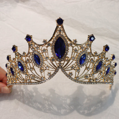 Baroque Rhinestone Crown Headband Wedding Hair Accessory