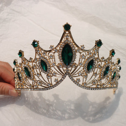 Baroque Rhinestone Crown Headband Wedding Hair Accessory