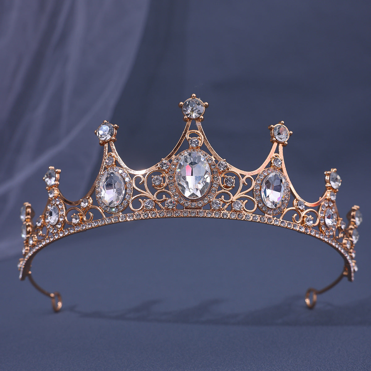 Baroque Rhinestone Crown Headdress