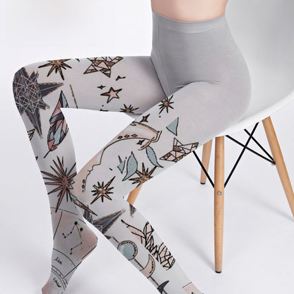 Base layer socks, grey pantyhose