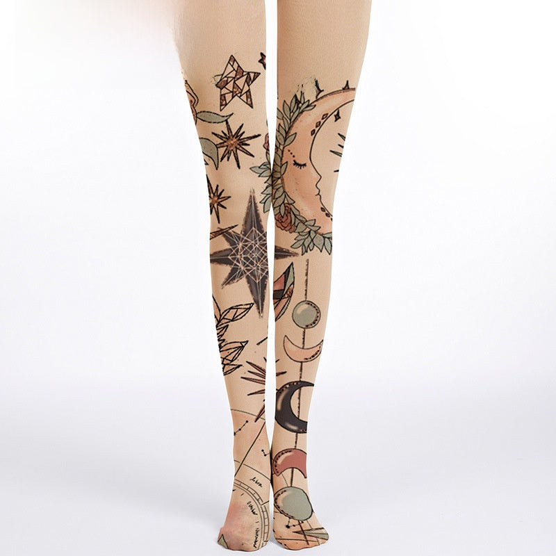 Base layer socks, grey pantyhose