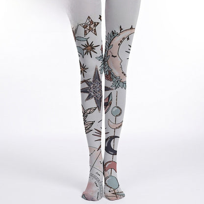 Base layer socks, grey pantyhose