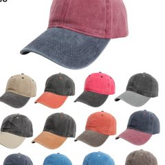 Navy blue brim wine red hat