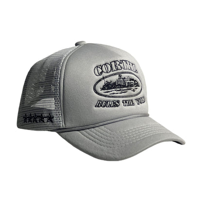 Baseball cap with castle pattern and breathable design